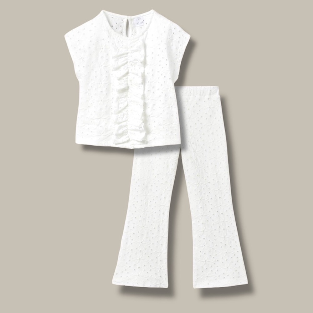 NWT Zara Swiss Embroidery Flare Pants